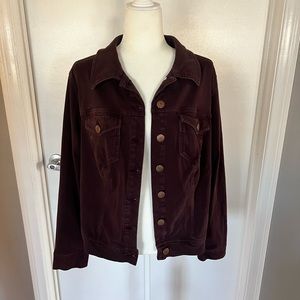 Burgundy soft denim jacket